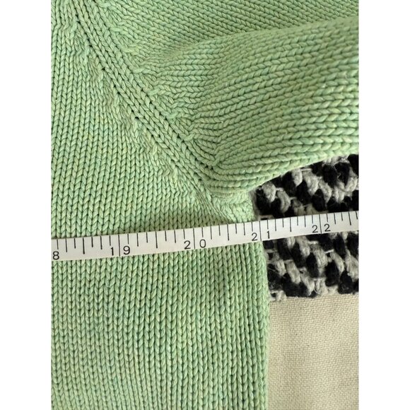 Vintage Lands’ End Crew Neck Short Sleeve Sweater Tee Large Sage Green - Picture 7 of 8